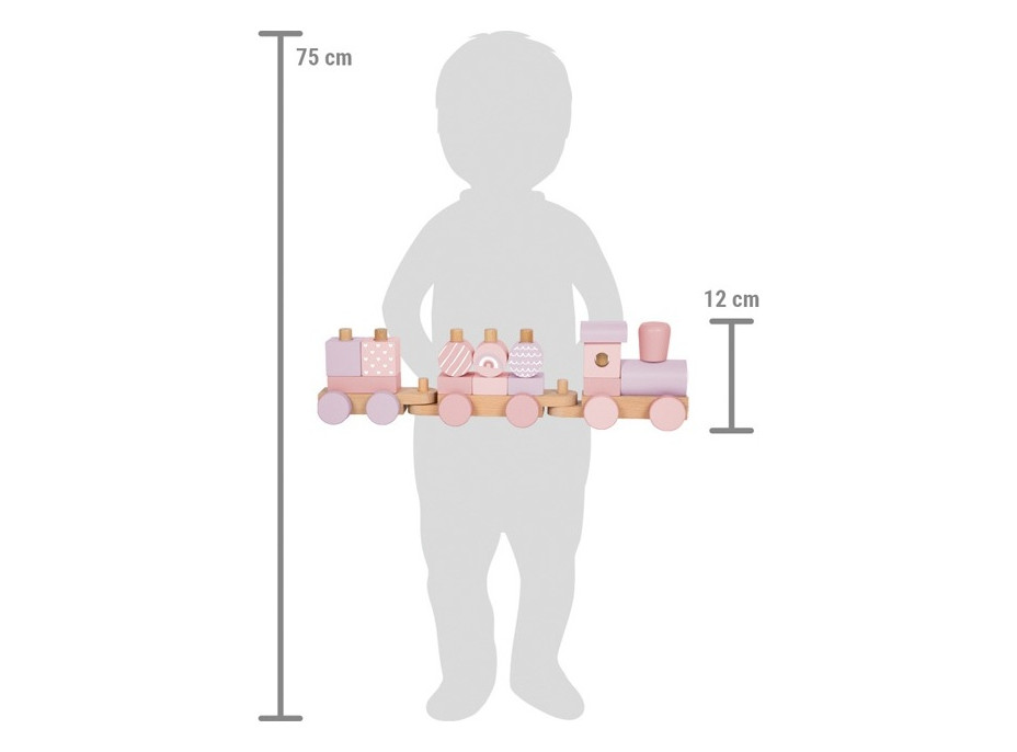 small foot Nasadzovanie Drevený vláčik ružový