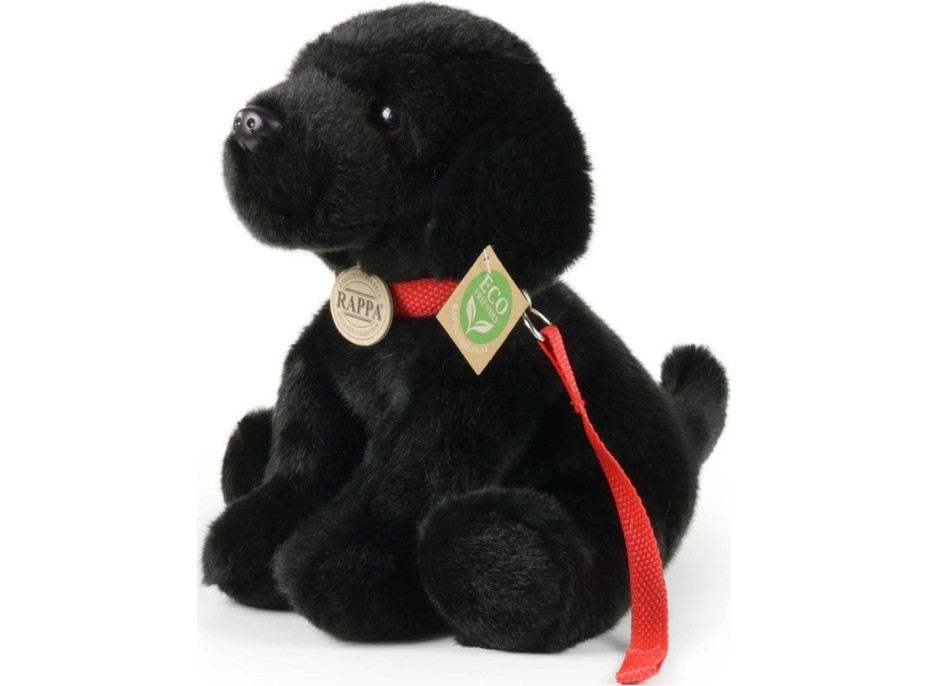 Rappa Plyšový pes labrador čierny s vodítkom 28 cm ECO-FRIENDLY