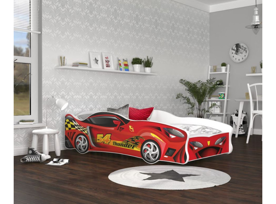 Detská posteľ auto CHARLIE 160x80 cm - červená (10)
