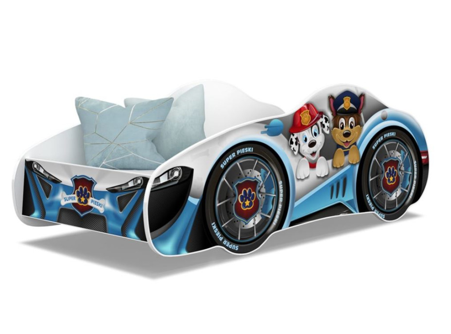 Detská posteľ auto DVA PEJSCI 140x70 cm - modrá (21)
