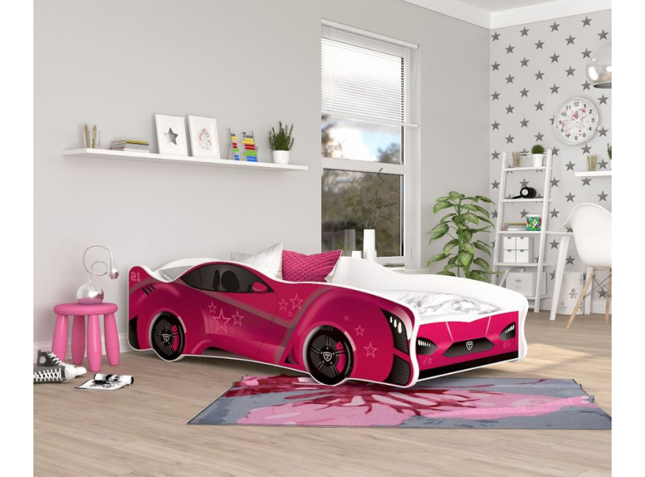 Detská posteľ auto NATHAN 160x80 cm - ružová (18)