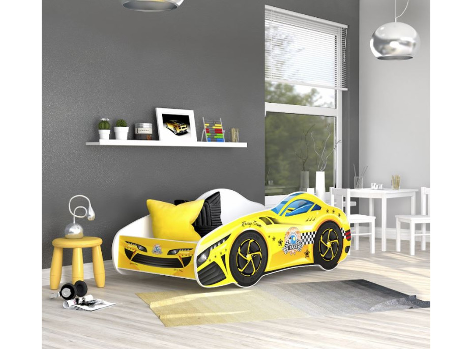 Detská posteľ auto RICHARD 140x70 cm - žltá (8)