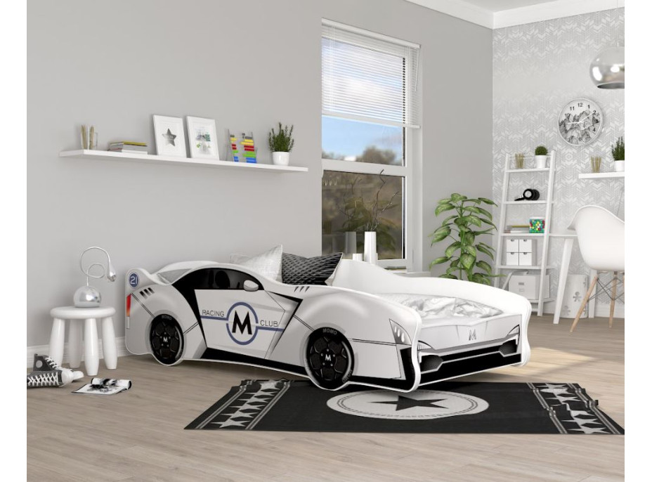 Detská posteľ auto SCOTT 160x80 cm - biela (19)