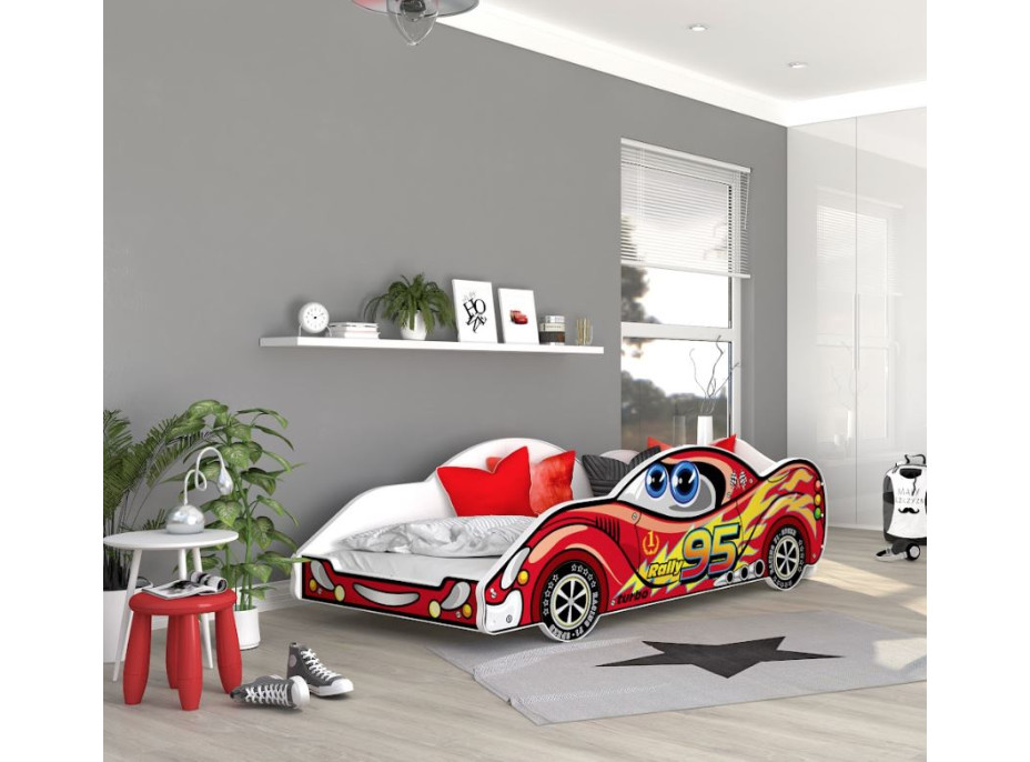 Detská posteľ auto STUART 180x90 cm - červená (1)