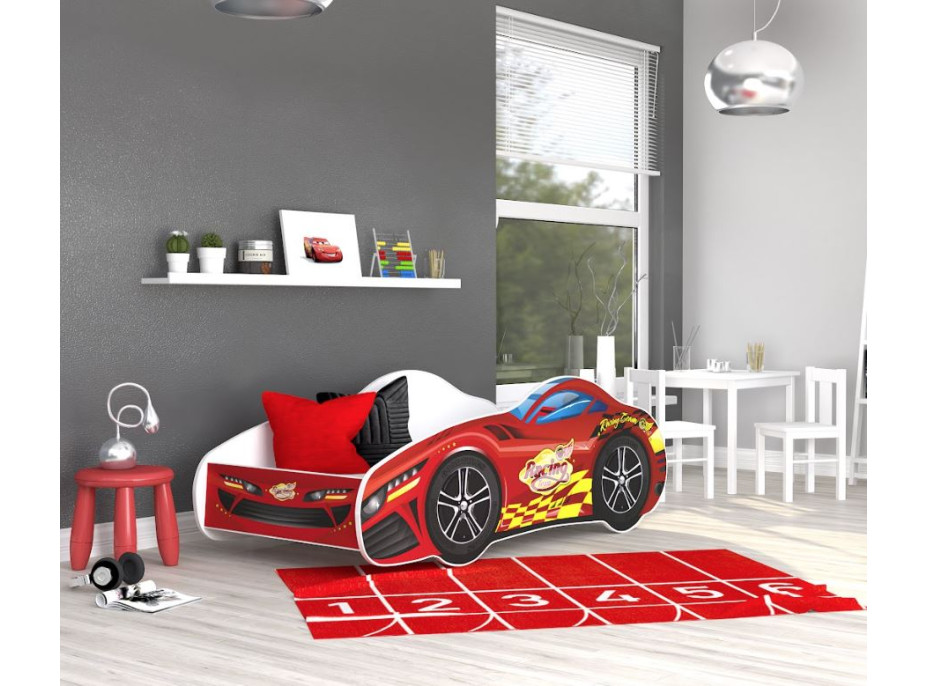 Detská posteľ auto THOMAS 140x70 cm - červená (1)