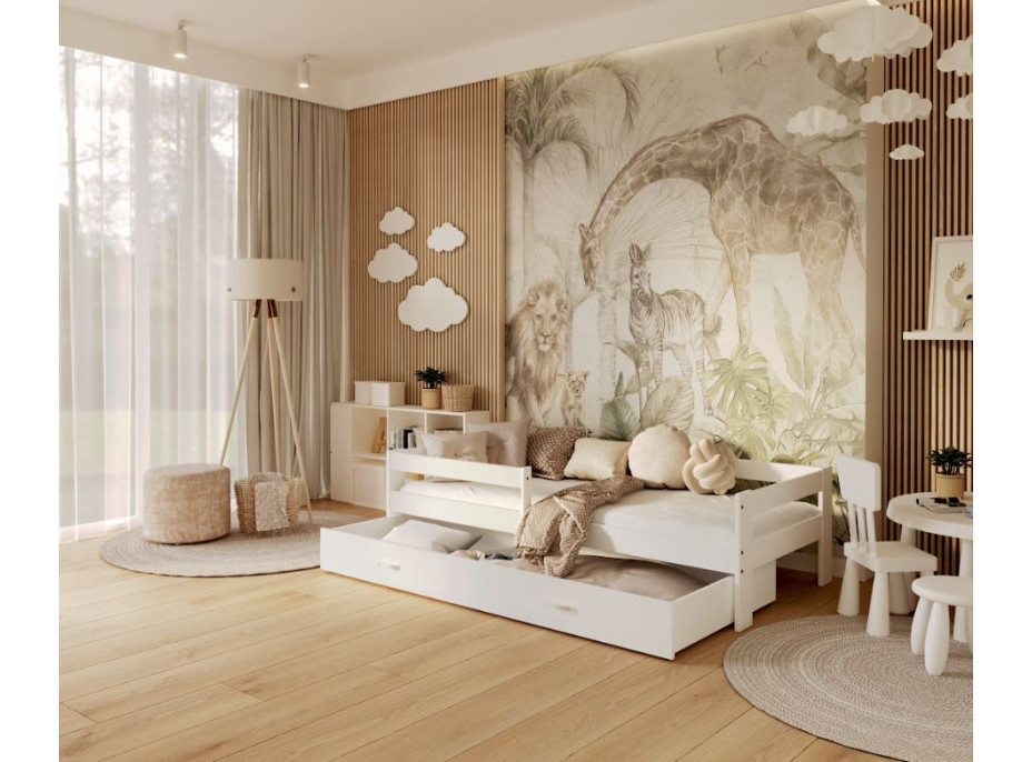 Detská posteľ so zásuvkou HUGO V - 160x80 cm - biela