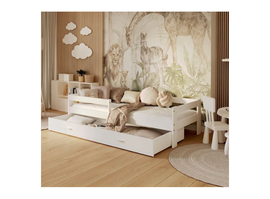Detská posteľ so zásuvkou HUGO V - 160x80 cm - biela