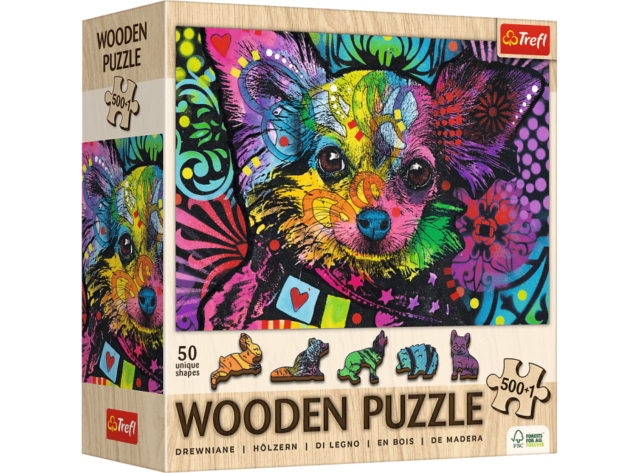 TREFL Drevené puzzle Farebné šteňa 501 dielikov
