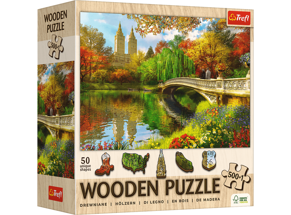TREFL Drevené puzzle Central Park, New York 501 dielikov