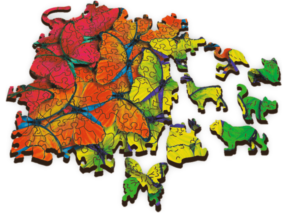 TREFL Drevené puzzle Dúhovie motýle 501 dielikov