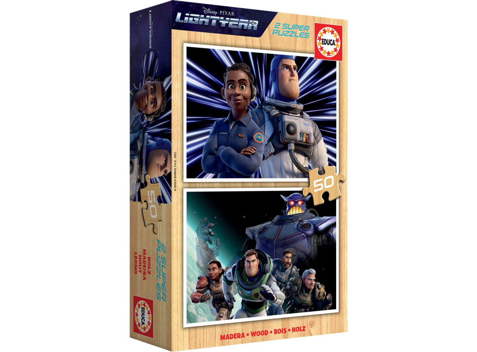 EDUCA Drevené puzzle Lightyear 2x50 dielikov
