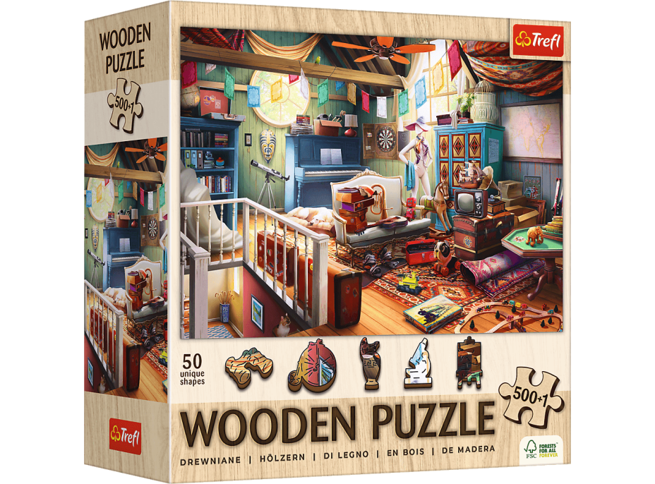 TREFL Drevené puzzle Poklady z pôdy 501 dielikov