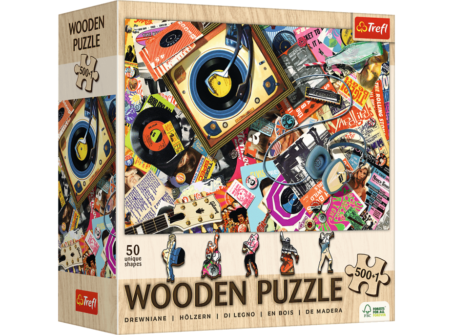 TREFL Drevené puzzle Vo svete hudby 501 dielikov