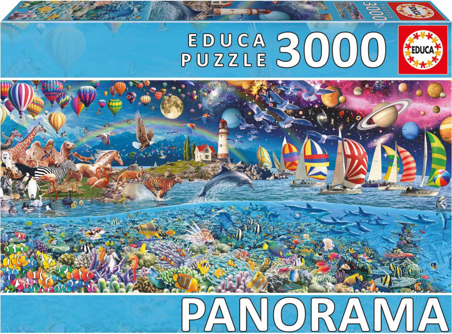 EDUCA Panoramatické puzzle Život 3000 dielikov