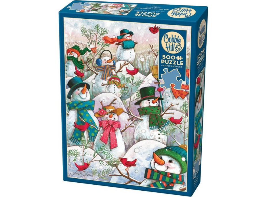 COBBLE HILL Puzzle Kopec plný snehuliaka 500 dielikov