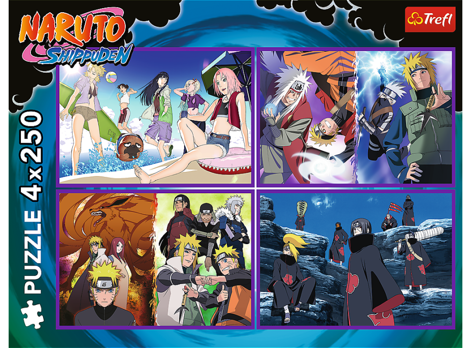 TREFL Puzzle Naruto Shippuden: Dobrodružstvo Naruta Uzumaki 4x250 dielikov