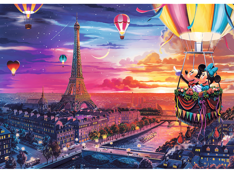 TREFL Puzzle Premium Plus Mickea a Minnie v Paríži 1000 dielikov