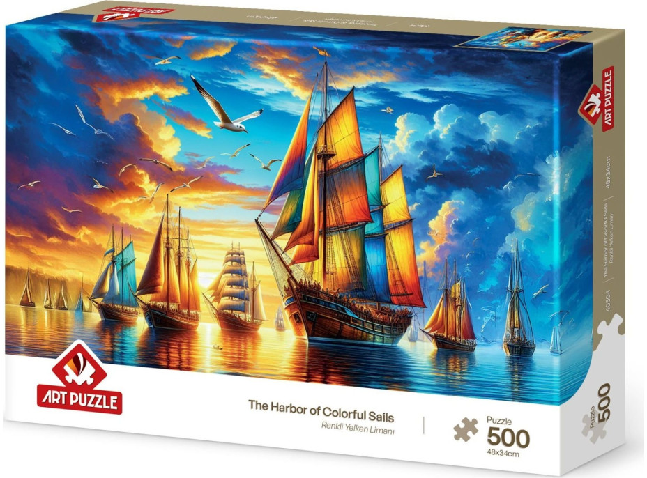 ART PUZZLE Puzzle Prístav farebných plachetníc 500 dielikov