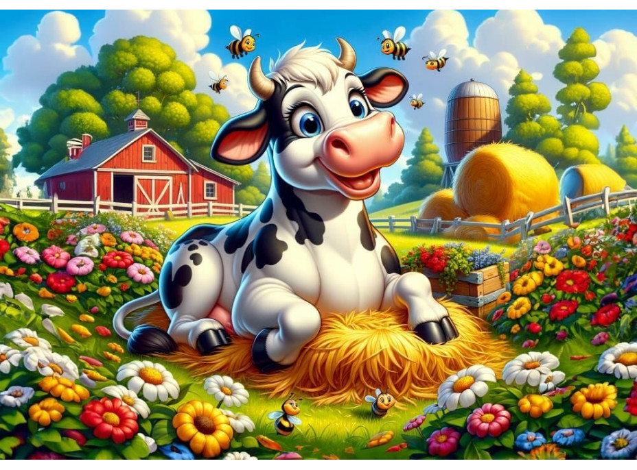 ART PUZZLE Puzzle Roztomilá kravička a priatelia 50 dielikov
