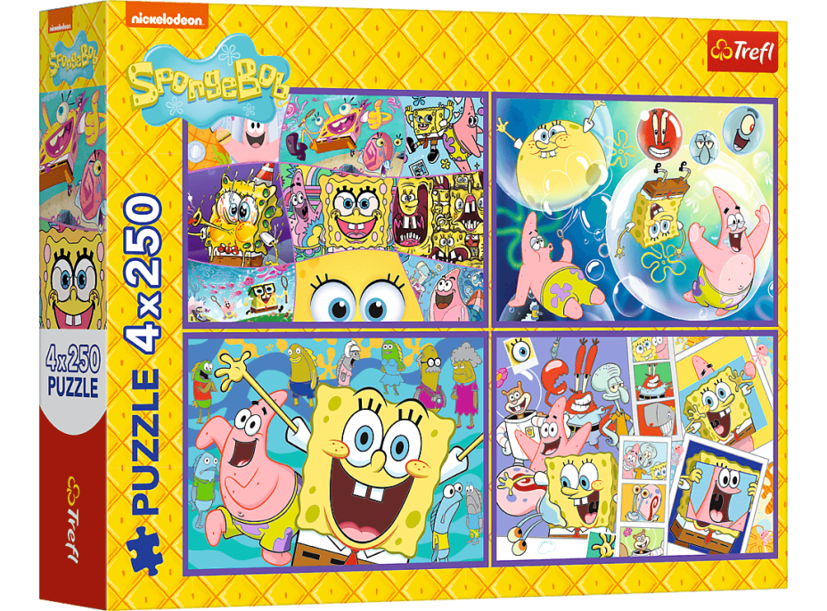 TREFL Puzzle Šialený svet Spongeboba 4x250 dielikov