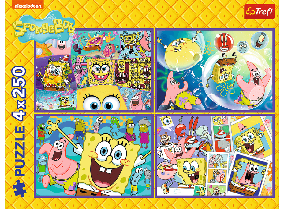 TREFL Puzzle Šialený svet Spongeboba 4x250 dielikov