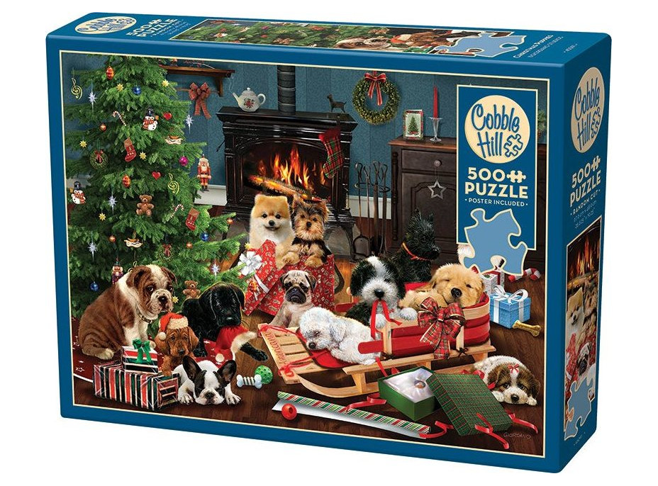 COBBLE HILL Puzzle Vianočné šteňatá 500 dielikov