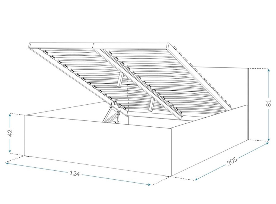 Posteľ PANAMA 200x120 cm - biela/dub craft