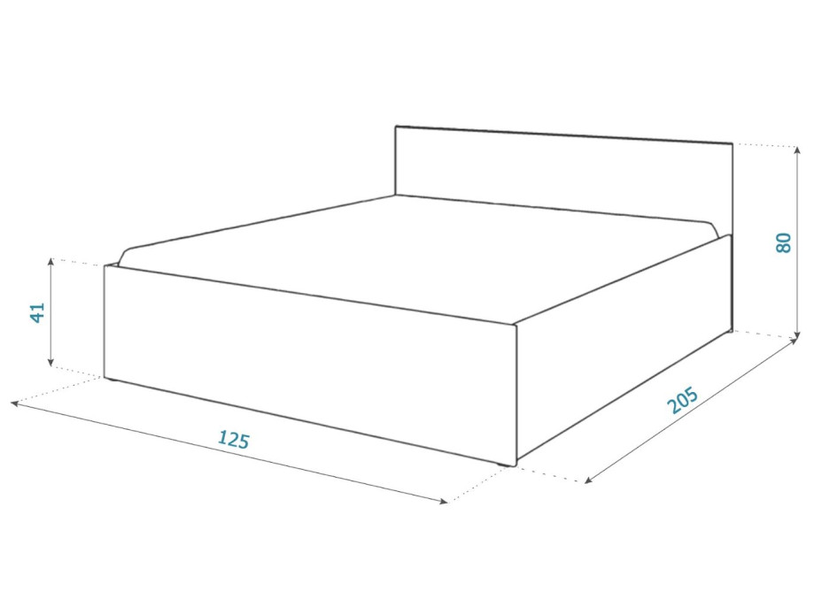 Posteľ PANAMA 200x120 cm - biela/dub craft