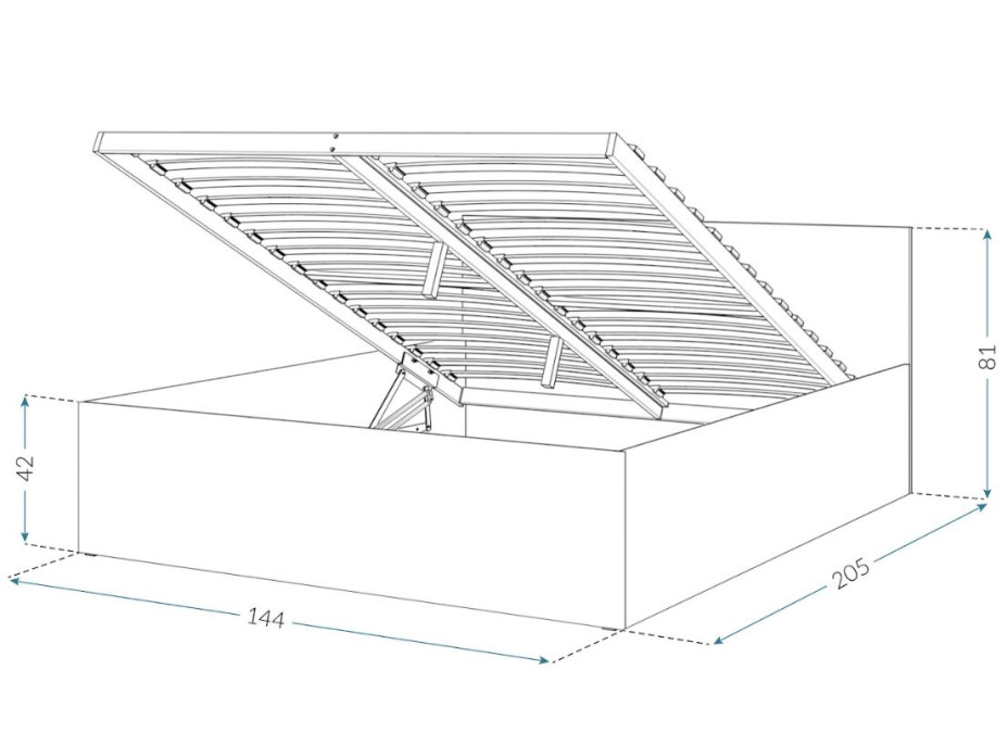 Posteľ PANAMA 200x140 cm - biela/dub craft
