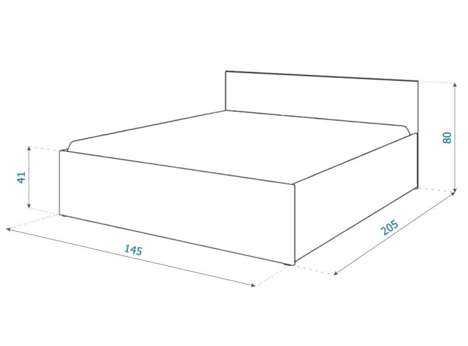 Posteľ PANAMA 200x140 cm - dub craft