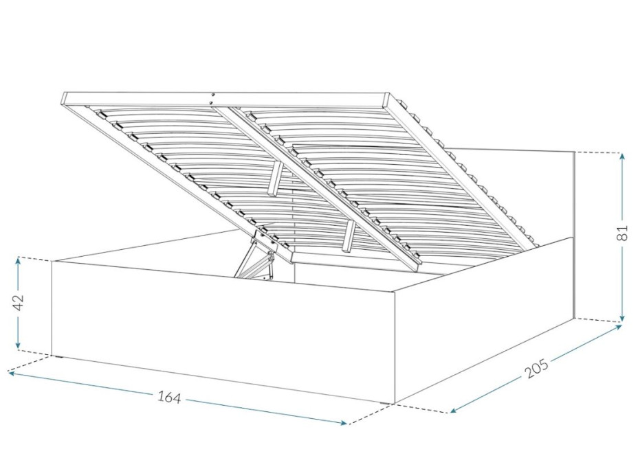 Posteľ PANAMA 200x160 cm - biela/dub craft