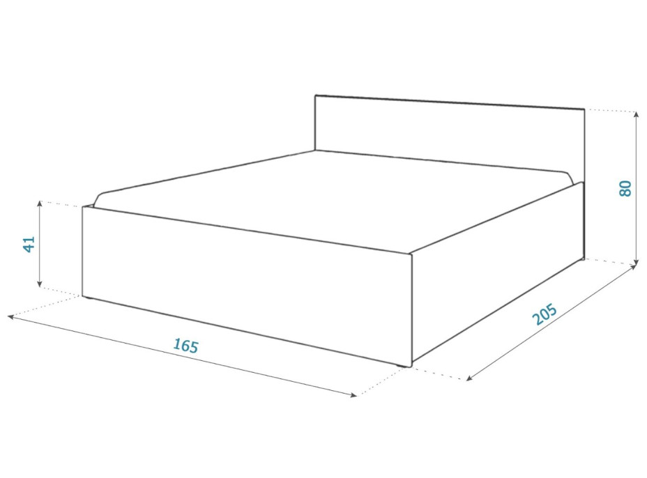 Posteľ PANAMA 200x160 cm - biela/dub craft