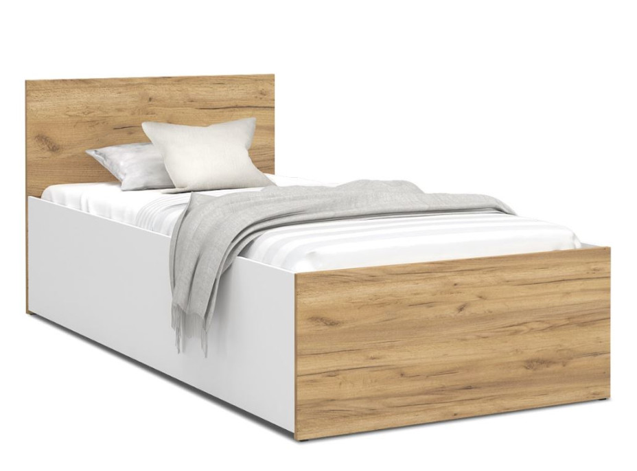 Posteľ PANAMA 200x90 cm - biela/dub craft
