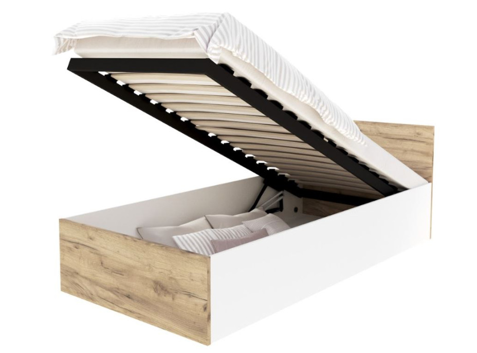 Posteľ PANAMA 200x90 cm - biela/dub craft