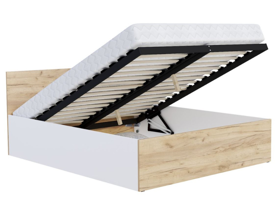 Posteľ PANAMA 200x140 cm - biela/dub craft