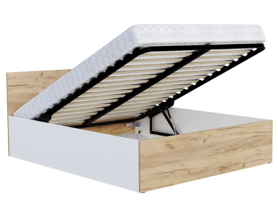 Posteľ PANAMA 200x140 cm - biela/dub craft