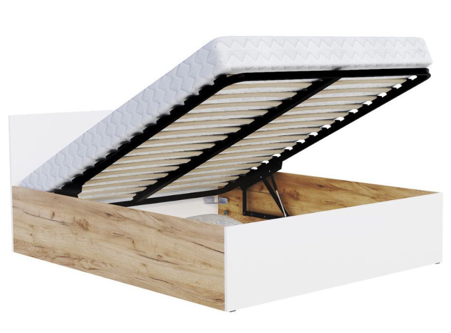 Posteľ PANAMA 200x140 cm - dub craft/biela