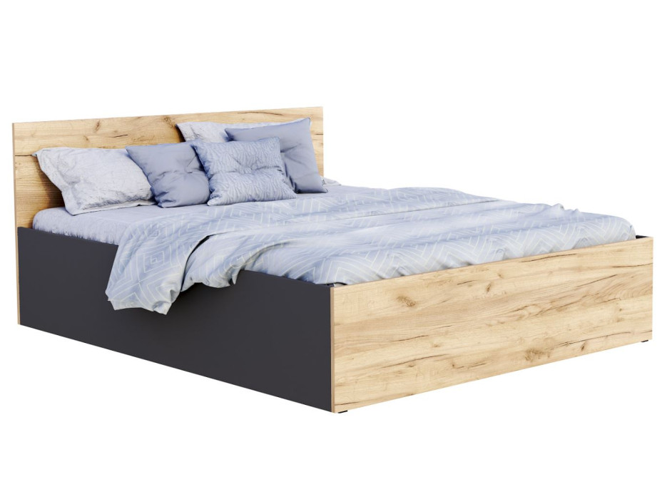 Posteľ PANAMA 200x140 cm - šedá/dub craft