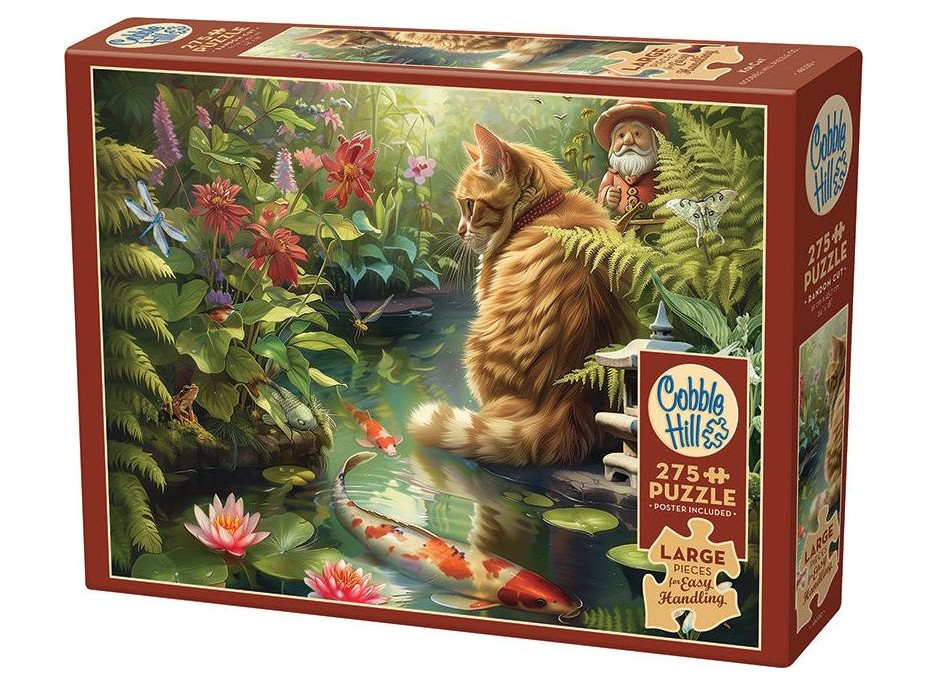 COBBLE HILL Puzzle Mačka a Koi kapry XL 275 dielikov