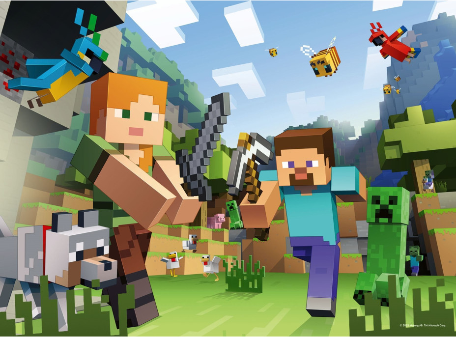 RAVENSBURGER Puzzle Minecraft: Steve a Alex XXL 100 dielikov