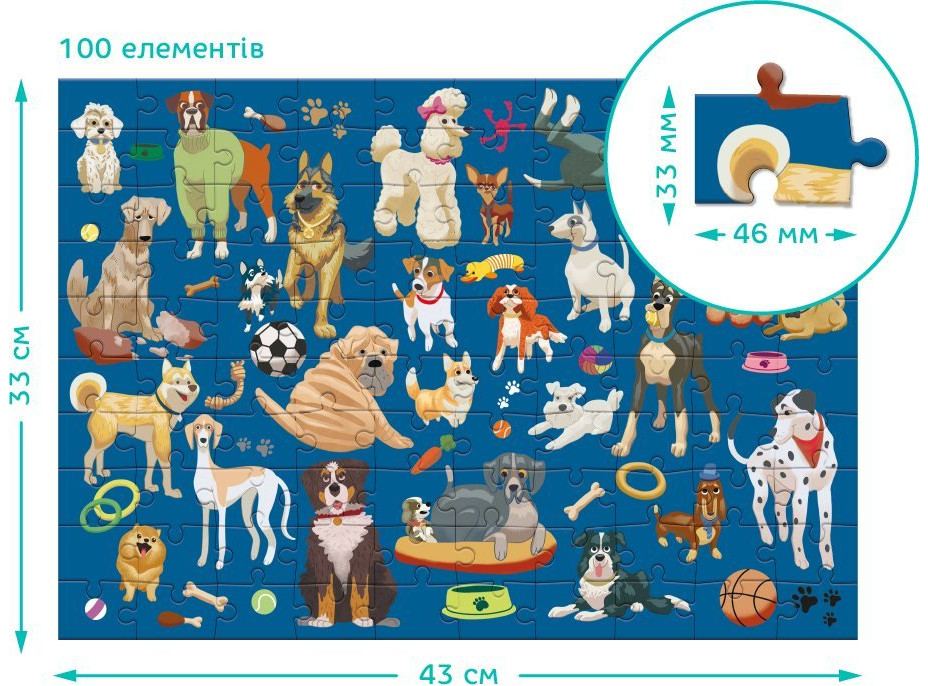 DODO Puzzle Psíci 100 dielikov