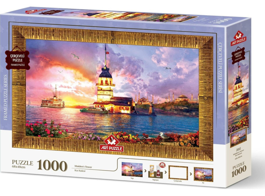 ART PUZZLE Puzzle s rámom a lepidlom 3v1 Dievčenská veža 1000 dielikov