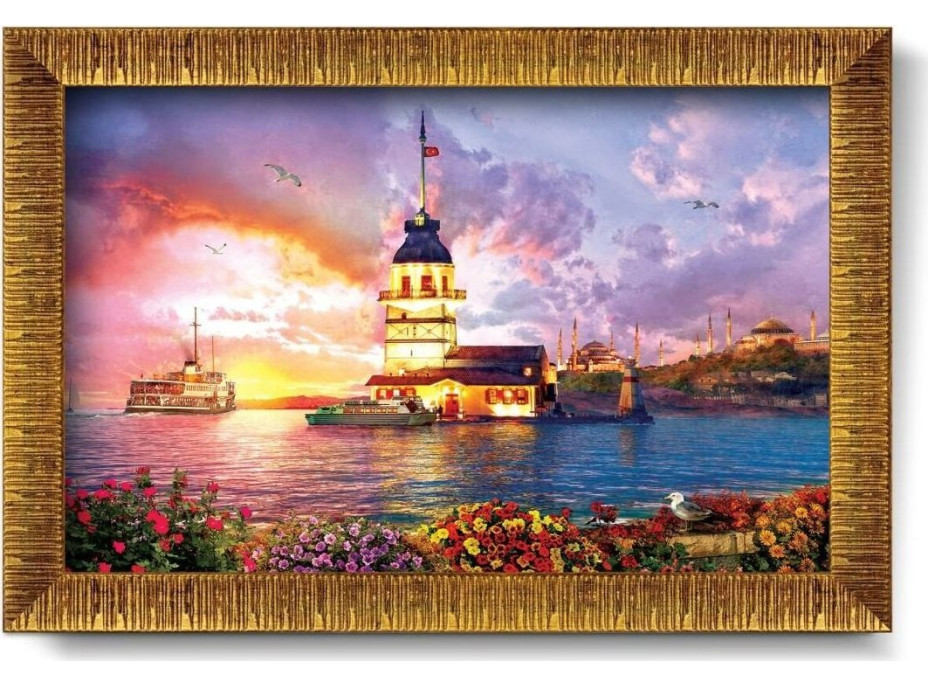 ART PUZZLE Puzzle s rámom a lepidlom 3v1 Dievčenská veža 1000 dielikov