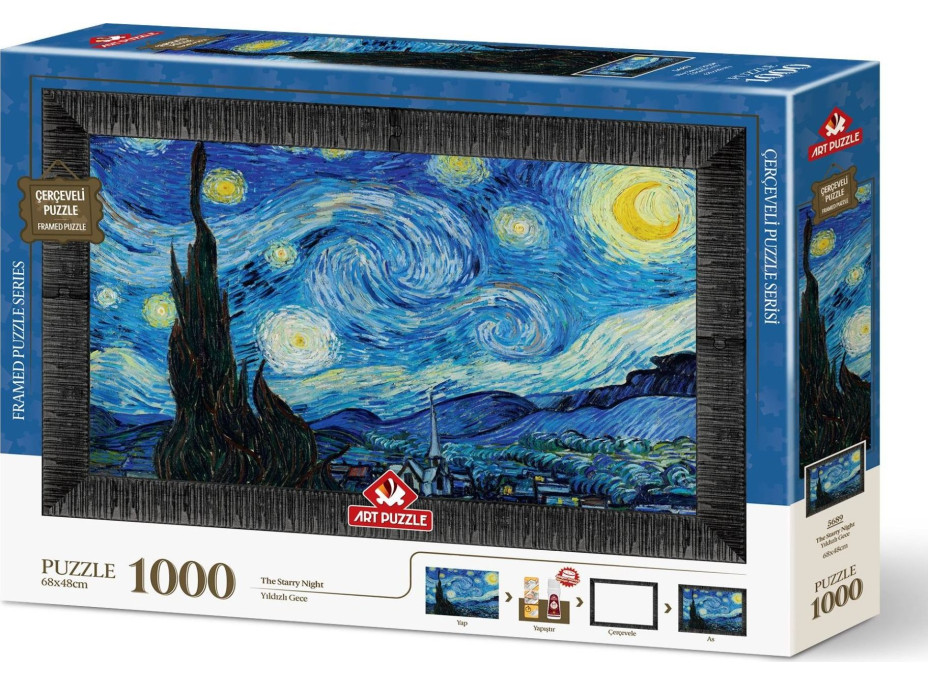 ART PUZZLE Puzzle s rámom a lepidlom 3v1 Hviezdna noc 1000 dielikov