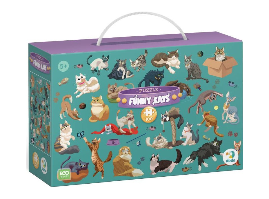 DODO Puzzle Zábavné mačky 100 dielikov