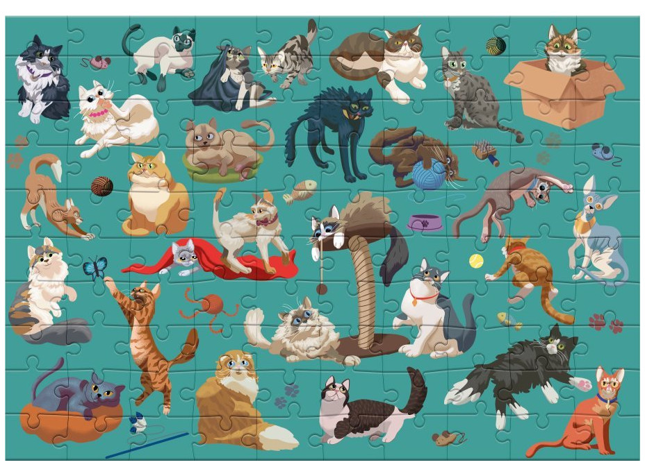 DODO Puzzle Zábavné mačky 100 dielikov