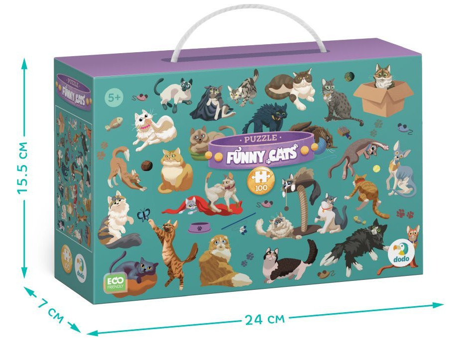 DODO Puzzle Zábavné mačky 100 dielikov