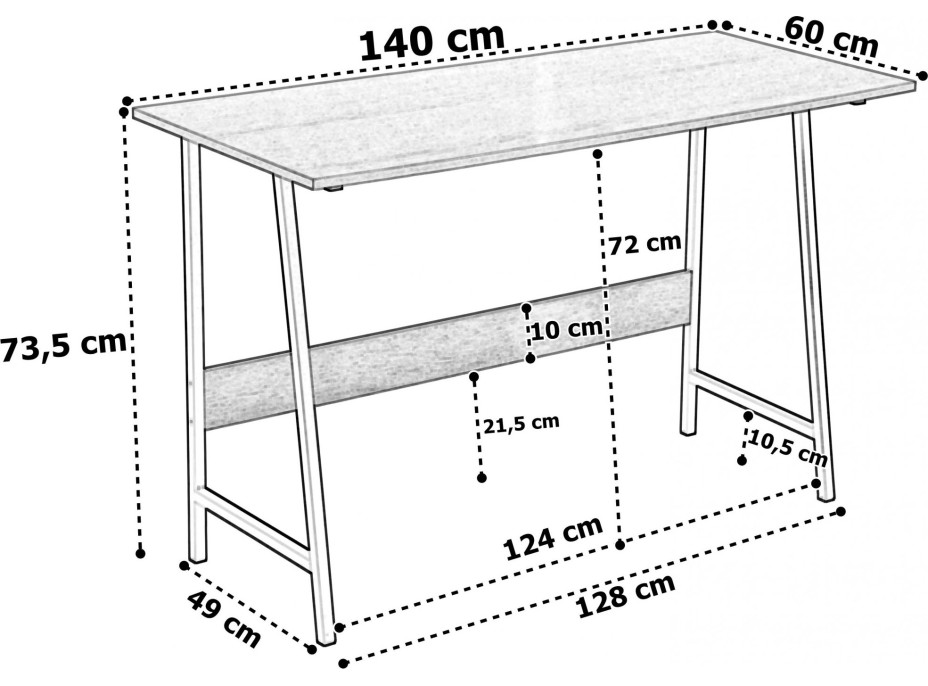 Písací stôl GRENEN MODERN OAK - dub/čierny