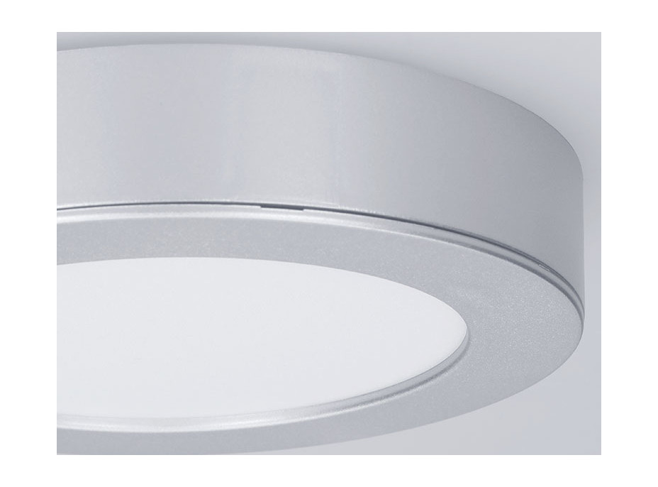 Solight LED mini panel kúpeľňový 2v1, 3CCT, podhľadový / prisadený, 12W, 1020lm, IP54, strieborná, okrúhly