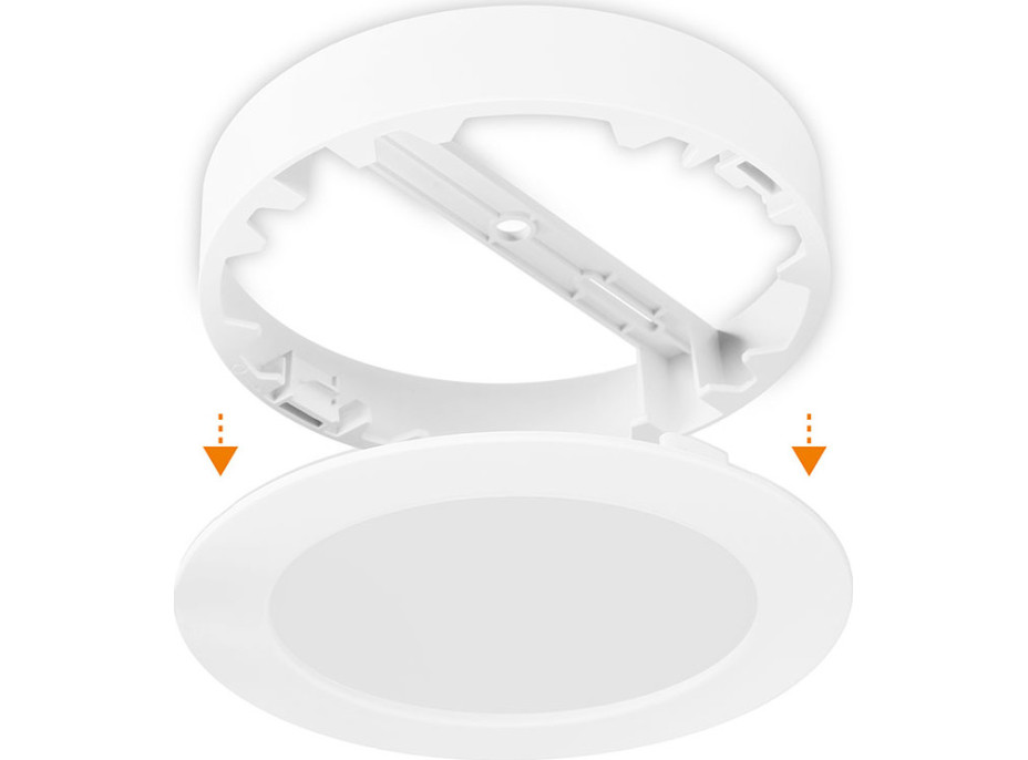 Solight LED mini panel kúpeľňový 2v1, 3CCT, podhľadový / prisadený, 12W, 1020lm, IP54, biela, okrúhly